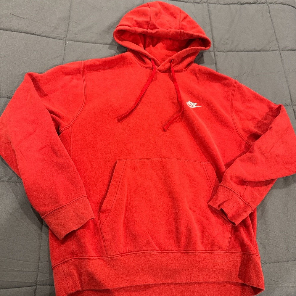 Nike Red Sweatshirt Vibrant Casual Hoodie